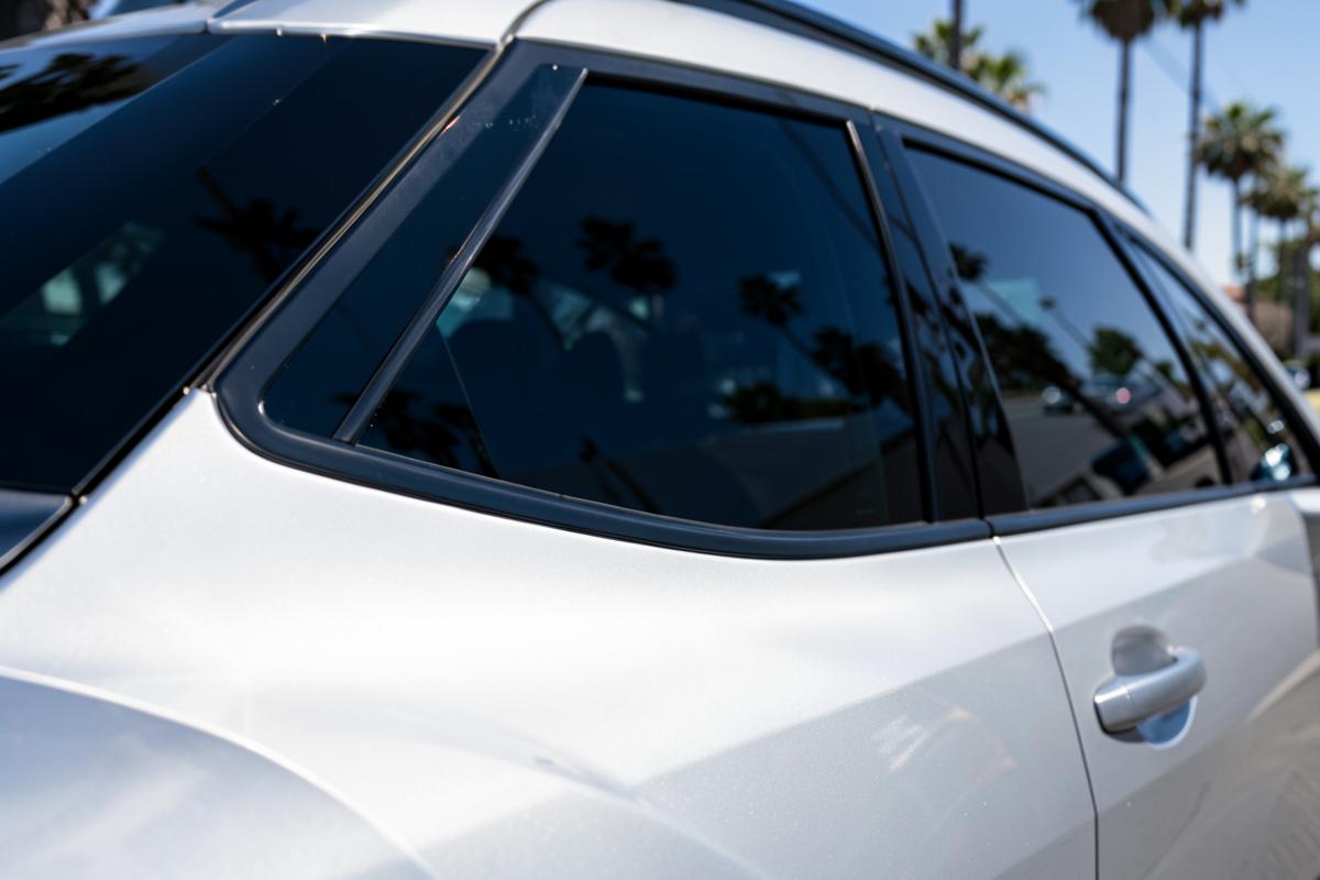 Ceramic window tint on a silver SUV in Corona, CA